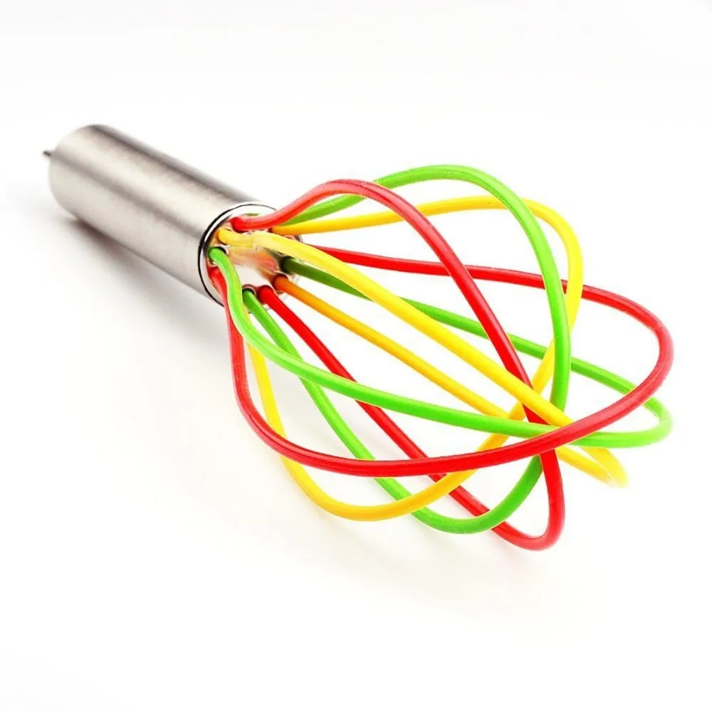 High Quality Colorful Silicone Egg Whisk,Stainless Steel Egg Whisk