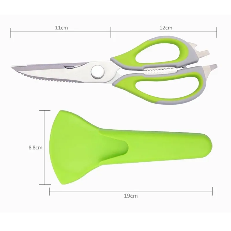 kitchen scissors with magnetic holder, stainless
