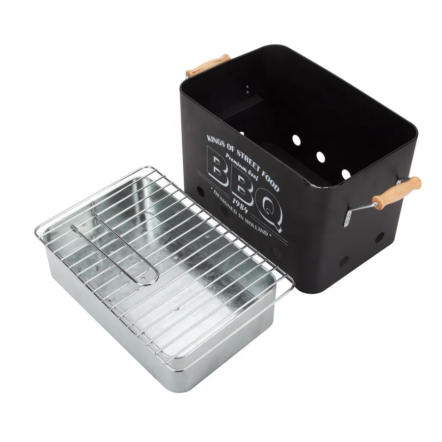 Outdoor Bbq Grill Metal Galvanized Fda Compact Charcoal Barbecue Grill