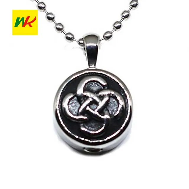 Celtic Knot in Circle" Irish Cremation Urn Jewelry Stainless Pendant