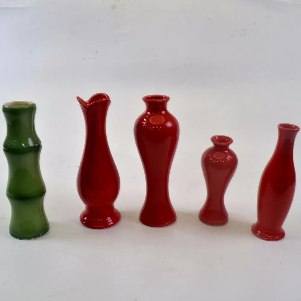 China Red Classical Ceramic Tall Flower Vases Bamboo Vases Buy