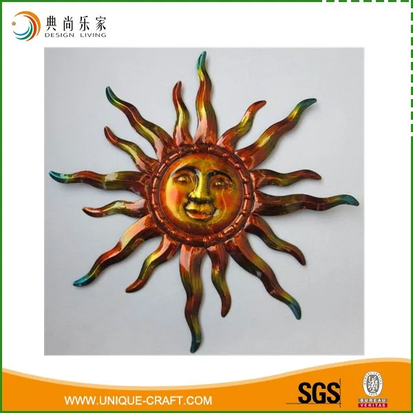 Wholesale Vintage Copper Hanging Metal Sun Face Wall Mounting Decoration