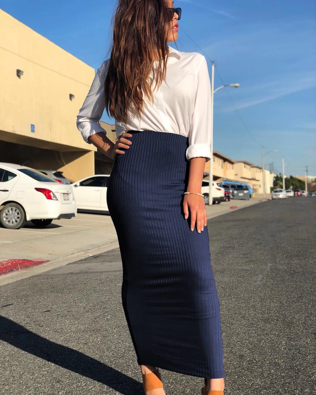 Fashion Knit Straight Pencil Skirts Young Women Skirts - Buy Young Girl ...