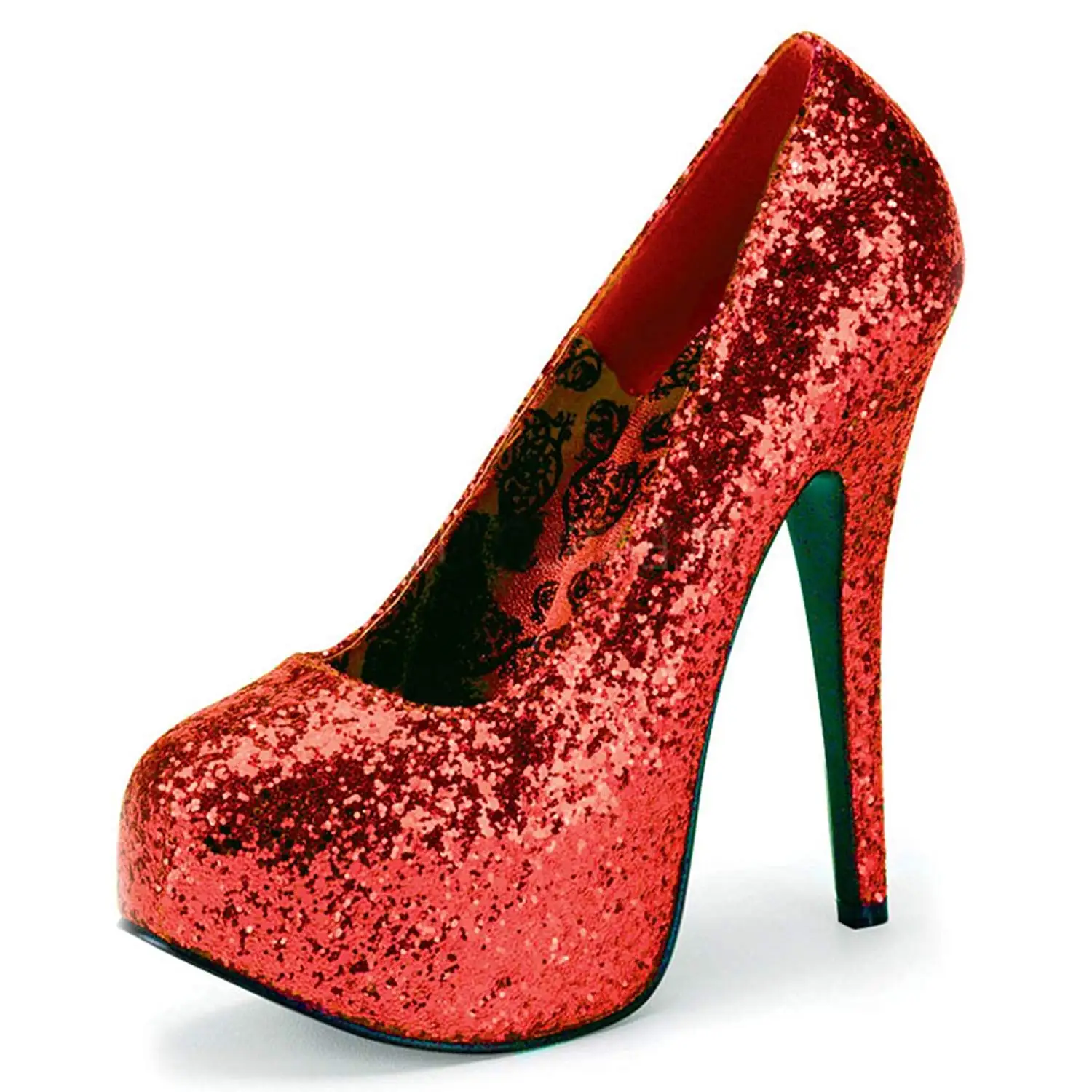 red glitter sandals