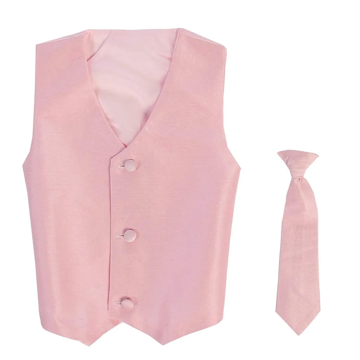 Lito Big Boys Fuchsia Poly Silk Vest Necktie Special Occasion Set 8-14
