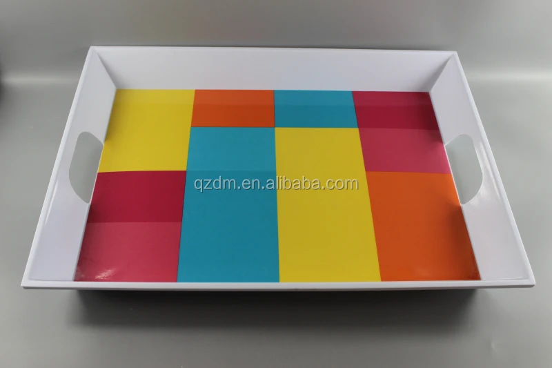51.4x38cm melamine big tray with two handle 20inch