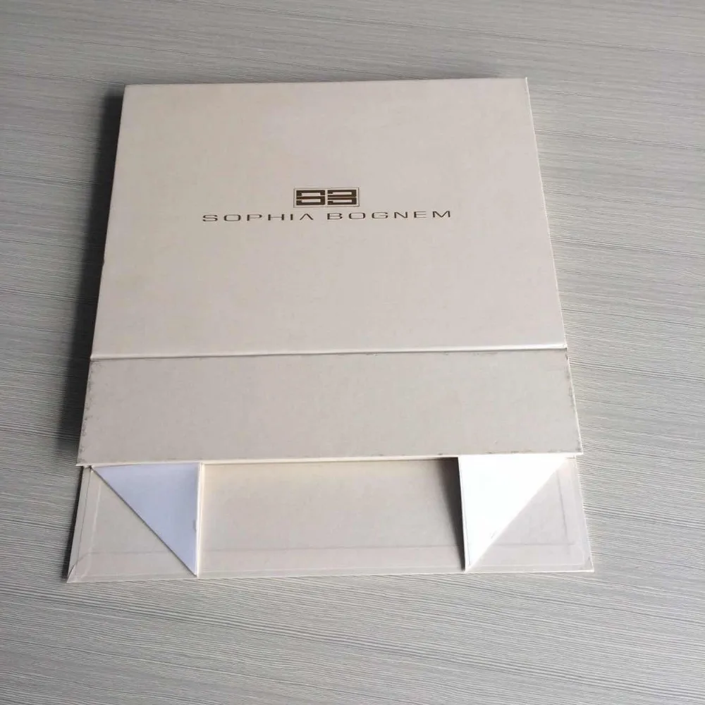 Beautiful Pearlescent Magnet Folded Design Offwhite Folding Wedding Dress Box