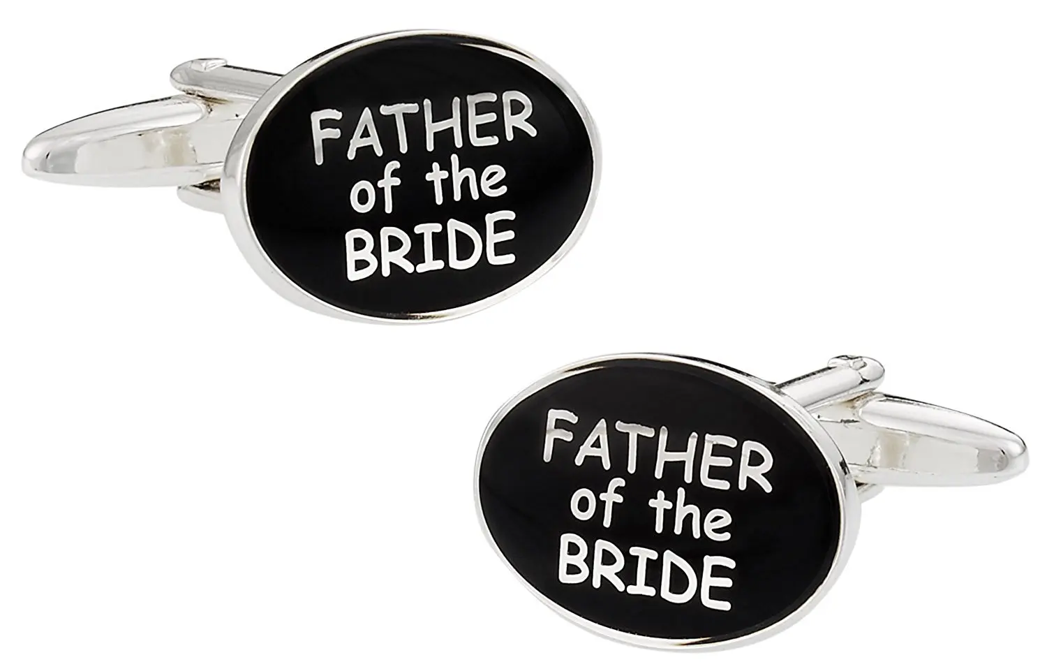 Cuff-Daddy Wedding Cufflinks for Father of the Bride in Black & Silver with Presentation Box