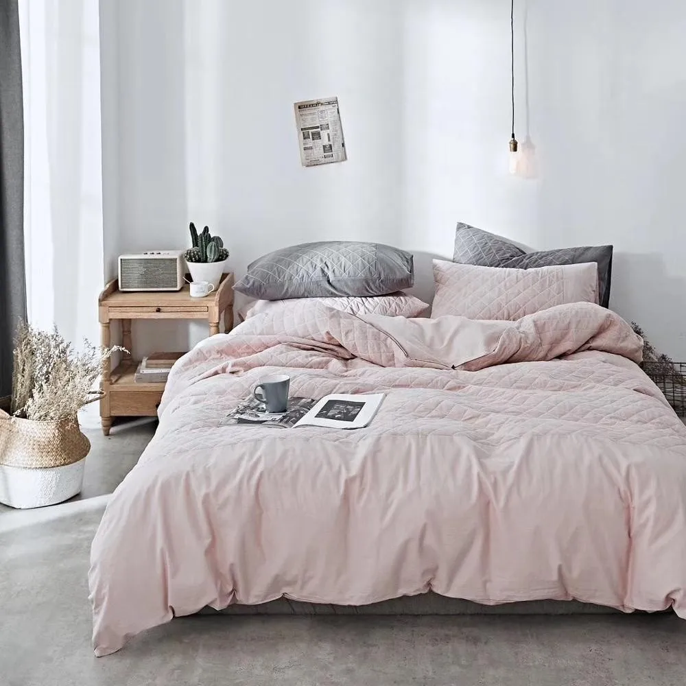 Luxury Home Textile Washed Cotton 4pcs Bed Sheet Bed Linen Bedding Set