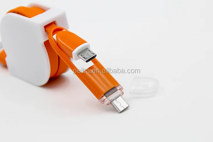 2 in 1 LED Micro USB Cable Charger Colorful Noodle Flat Reactable Phone Charger Cable - ANKUX.COM
