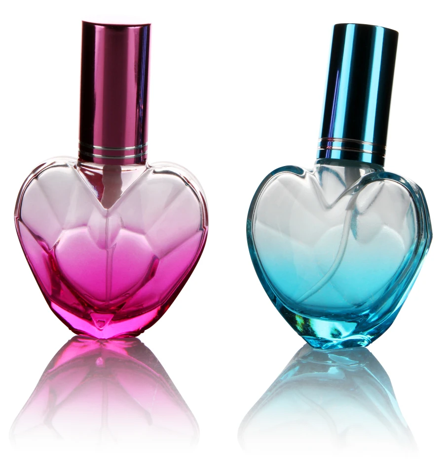 Verbazingwekkend Hot Koop 50 Ml Roze Blauw Hart Vormige Parfum Fles Met Pomp YC-47