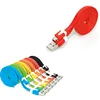 1M 2M 3M Ultra Thin 2A Fast Multi Flat Retractable Noodle Usb Cable for Micro for Type C for iphone
