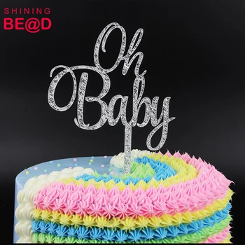 Oh Baby Cloth Silver Cake Topper Baby Shower Birthday Party