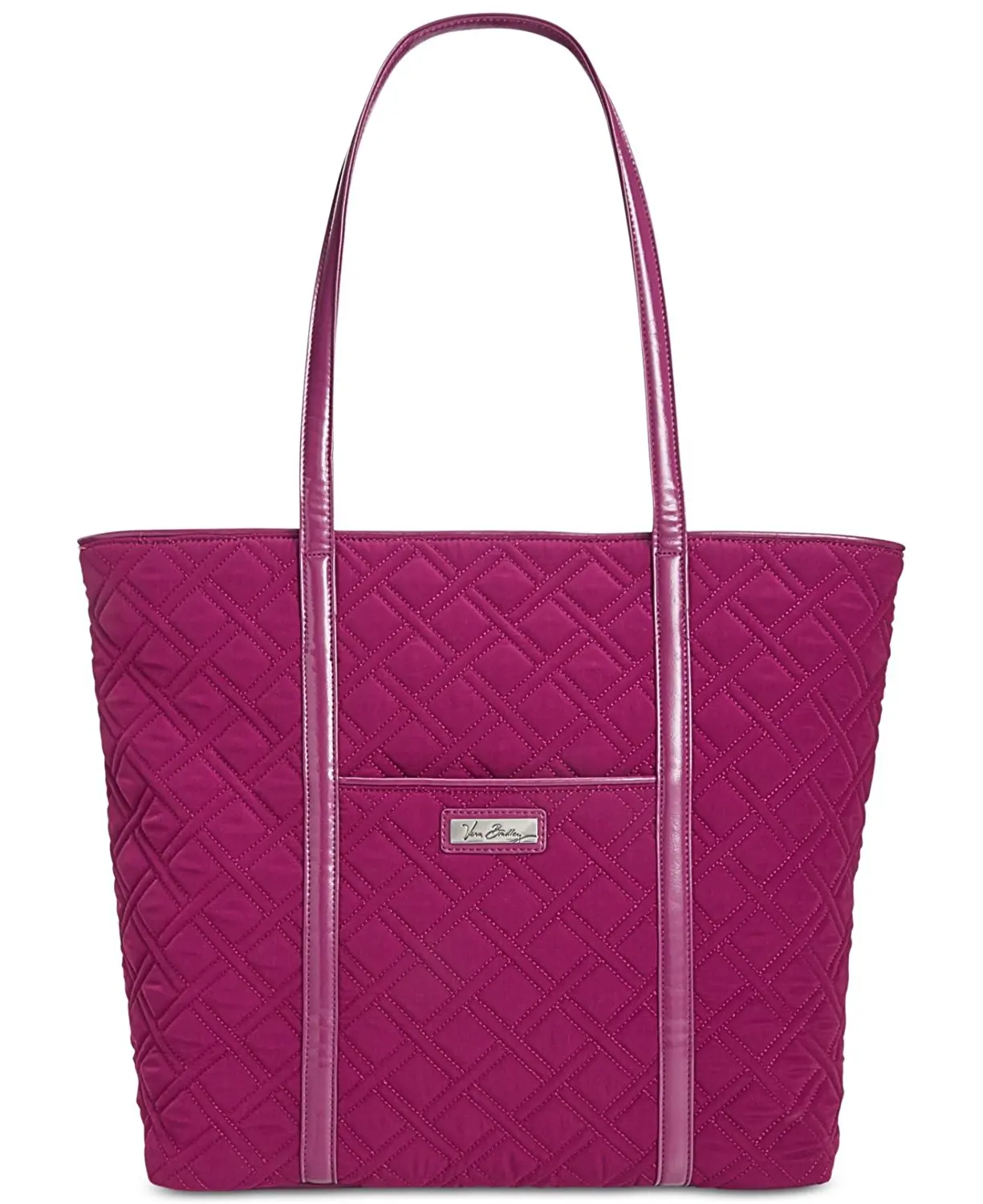 Vera Bradley Trimmed Vera Laptop Tote in Vera Vera Plum Microfiber