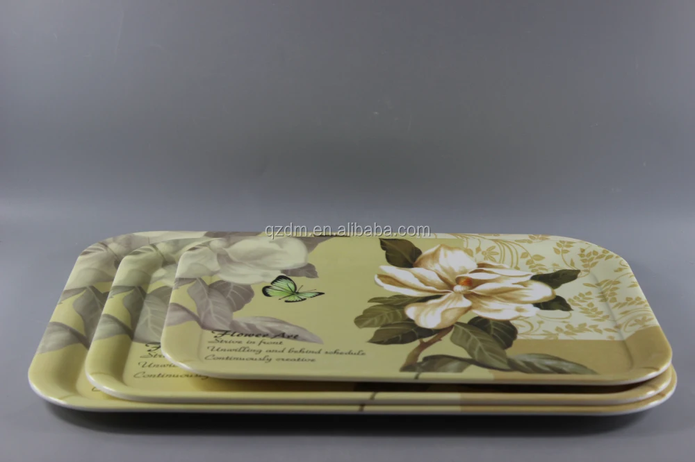 Popular Design Melamine Serving Tray Set Of 3pc