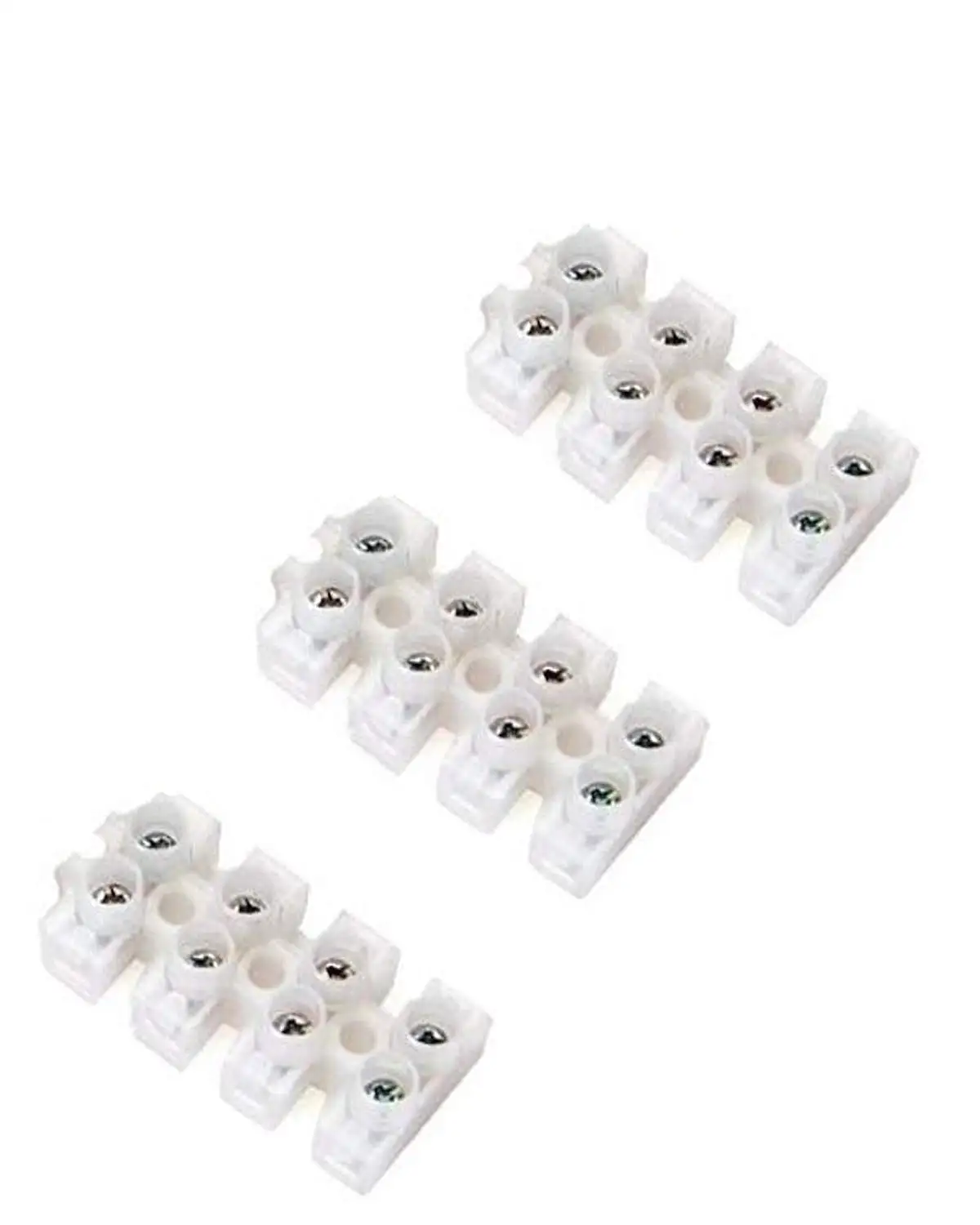 3 Pcs 10A 380V Dual Row 4-Position Terminal Strip Block Wire Connector Barrier (3 Pcs)