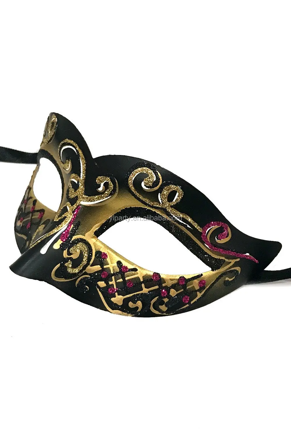 brazilian cheap gold glitter carnival party masks