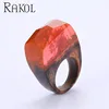 Charm sky stars flower with daisy flower ebony wooden ring jewelry