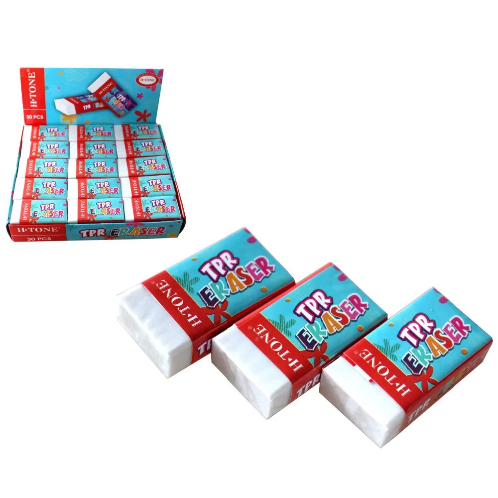Wholesale High Quality White Rectangular Custom Tpr Eraser Office And School Supplies Pencil