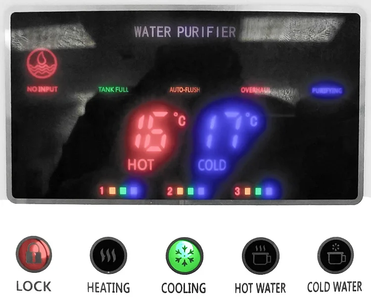 Freestanding 4 stages ro hot and cold water dispenser with touch panel