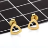 Light Weight Blank Triangle Simple Women Gold Design 14k Earrings