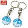 Promotional shopping cart chip trolley coin keychain with logo
