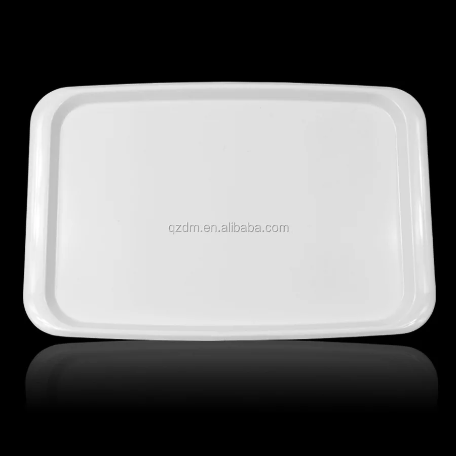 White Melamine Rectangle Tray For Hotel