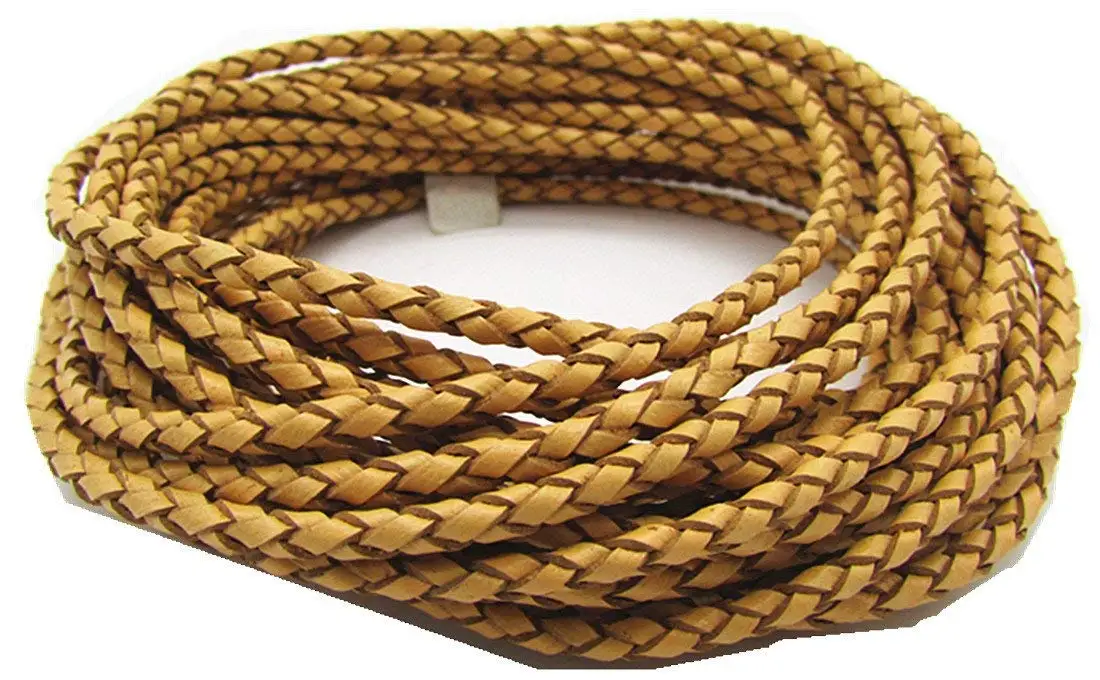 5.0mm 5meters Round Folded Bolo Braided PU Leather Cords for Necklace Bracelet Jewelry Making(About 5.5yards Reddish Brown, 5meter