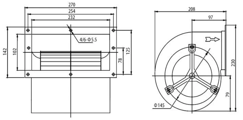 Radial Fan, PWM, 220 V, Stainless Steel - detail 4