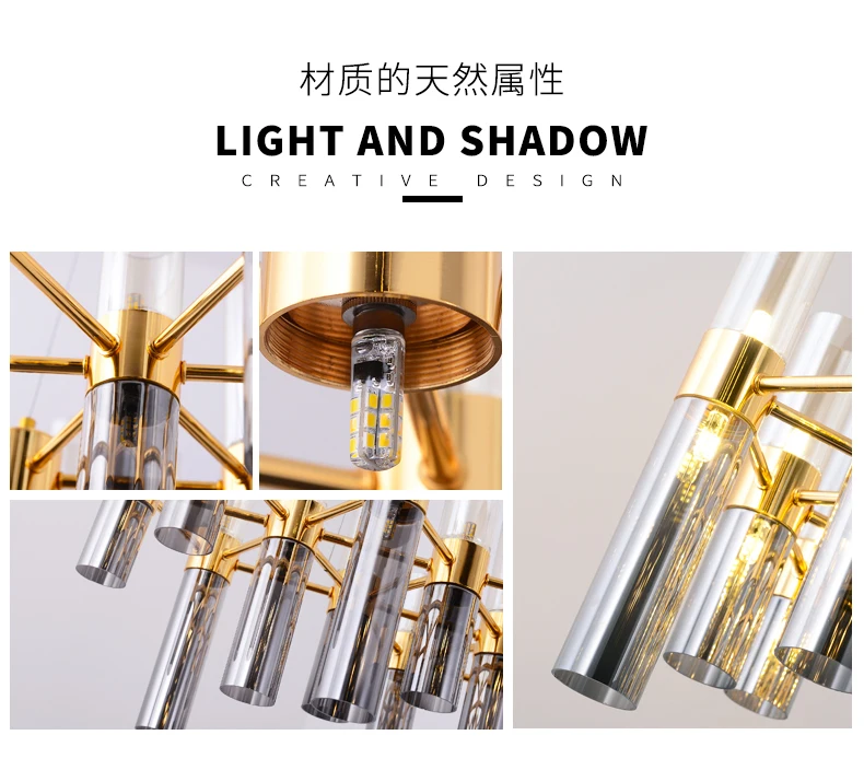 Nordic contracted show dining room small chandelier Denmark creative metal bedroom bedside dining room study corridor chandelier