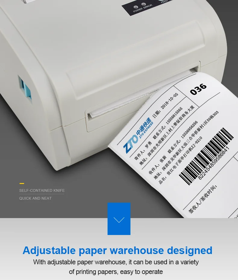 Shipping Label Printer 4 Inch Roll Sticker Thermal Label Printer Barcode For Usb