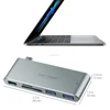 Aluminum material 5 in 1 usb type c hub and memory card reader usb c combo for 2016 macbook pro adapter