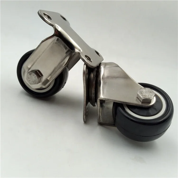 304 stainless steel casters 2 inch solid rubber caster wheels