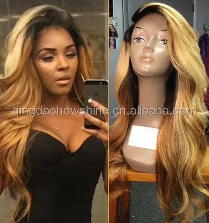 long blonde wig with dark roots