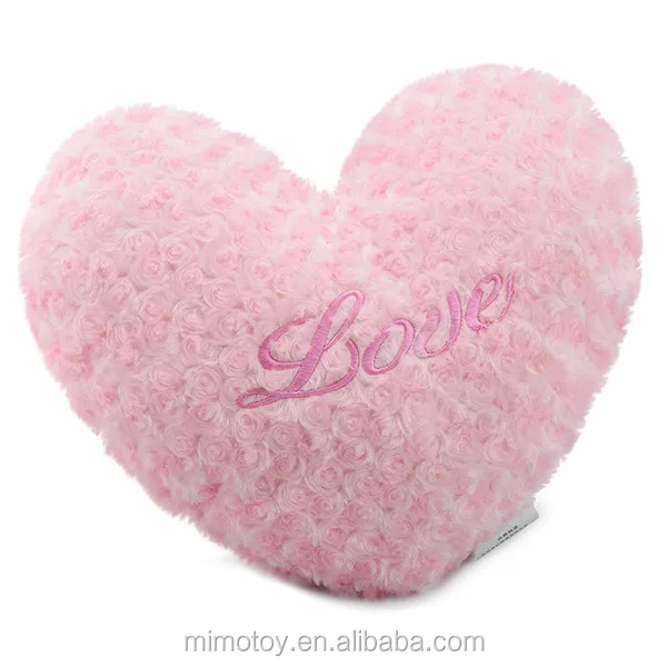 heart shaped plush pillow