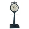 Retro Navy Blue Table Clock Digital Clock Iron Decorative Clock