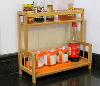 Supply Bamboo 2 Tier Cabinet Spice Rack Organizer Home Kitchen