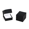 Soft luxury velvet ring jewelry box with embossing and hot stamping custom Logo