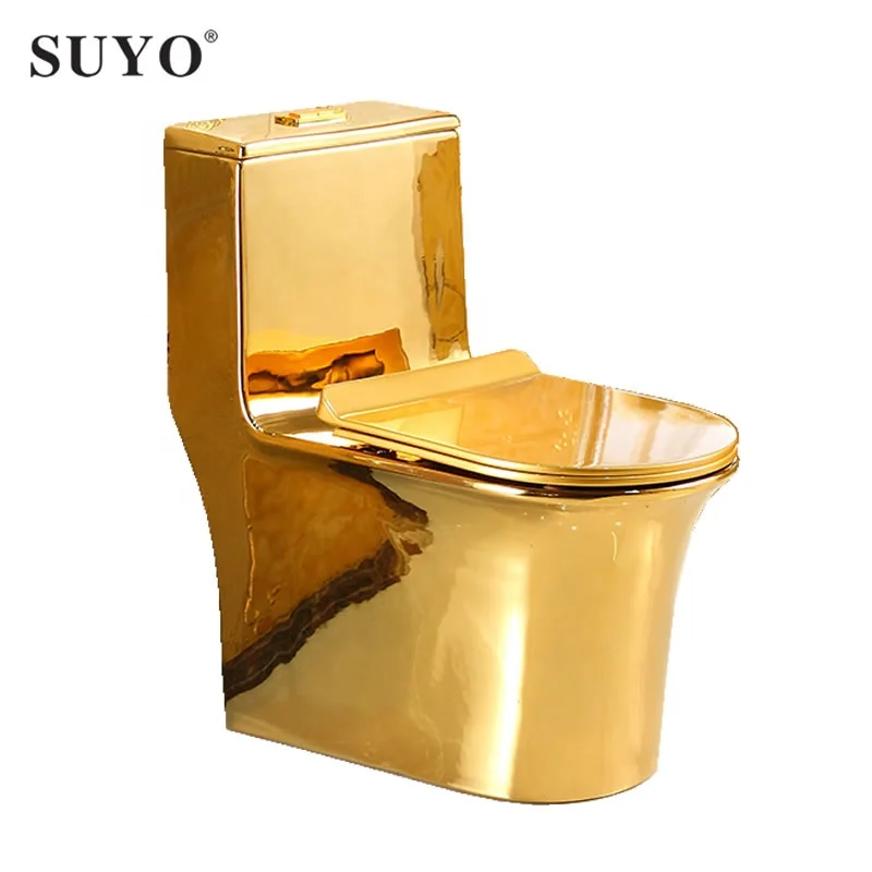 Luxury Lavatory Porcelain Silver Color Wc Water Closet Gold Plated