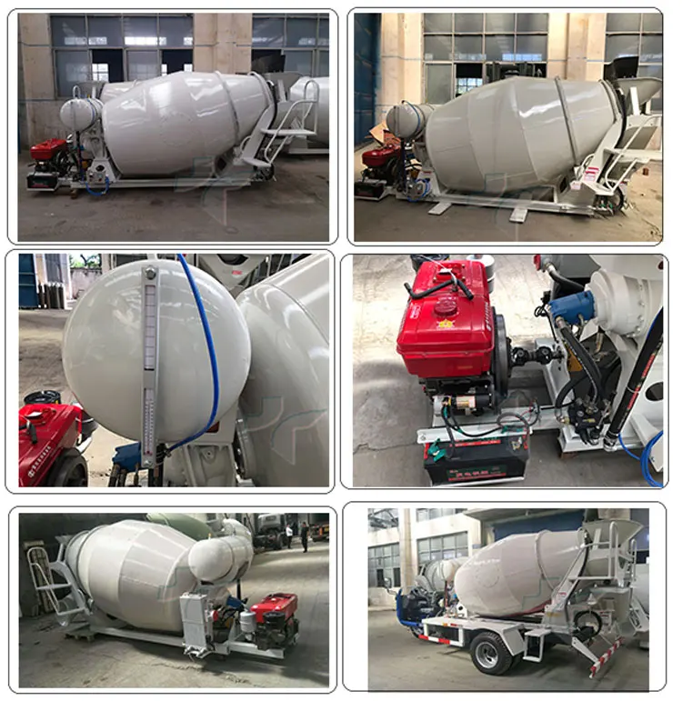 Zhengzhou Diesel Engine Mobile Self Loading Concrete Mixer Tank 3M3