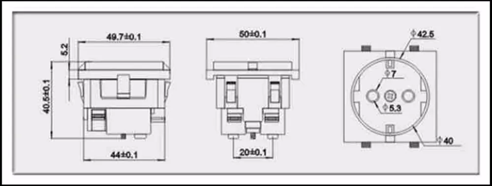 E-08 Germany European Ac Power Socket 16a 250v Korea Wiring Receptacle