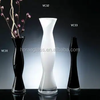 China Cheap Single Stem Small Antique White And Black Glass Vases