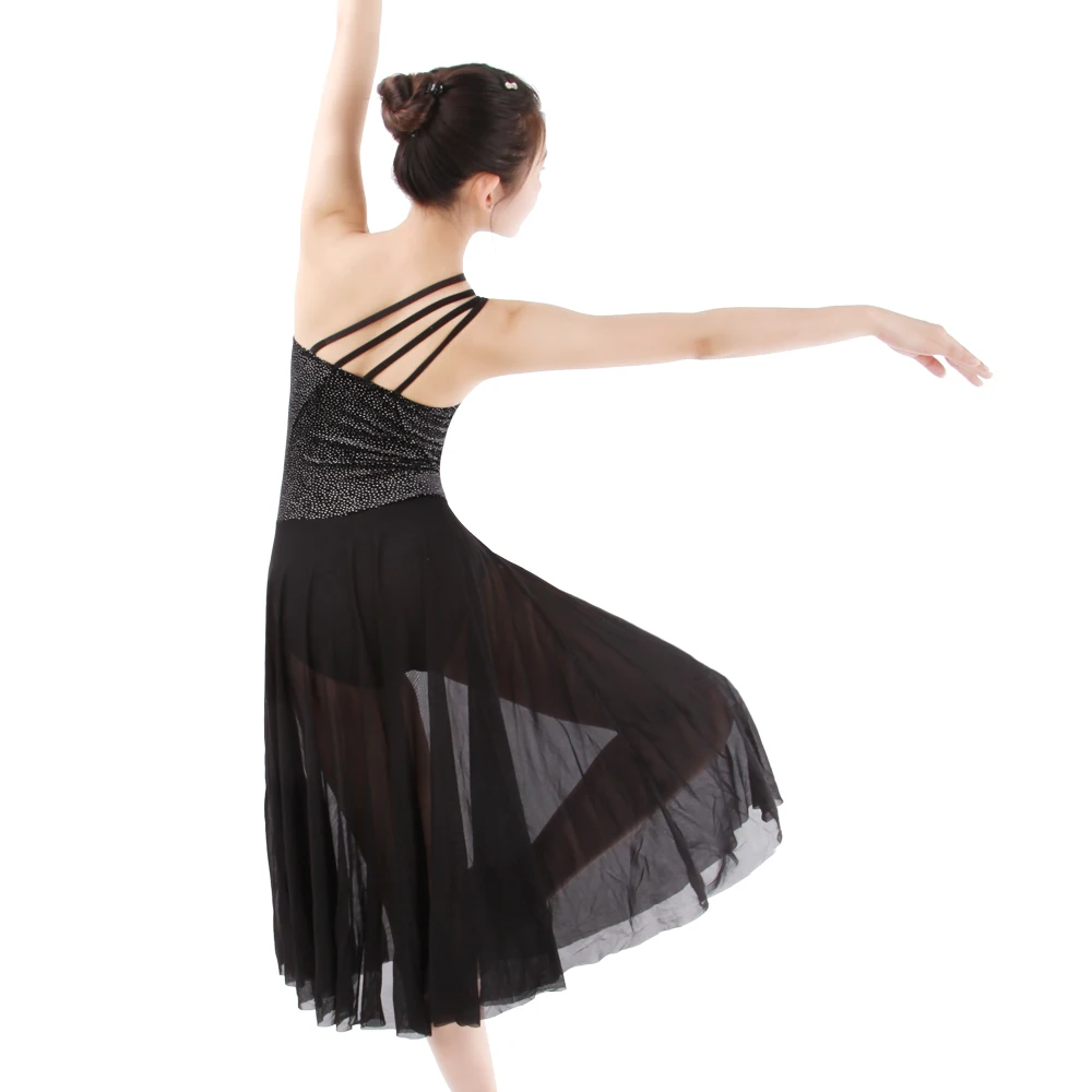 Robe De Danse Contemporaine Sans Manches Oyolan - Justaucorps, Jupe Mousseline, Pour Salsa, Rumba, Jazz - 3