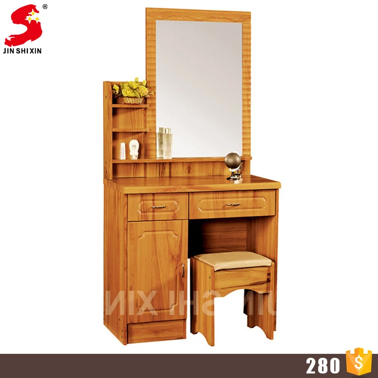 wooden table mirror