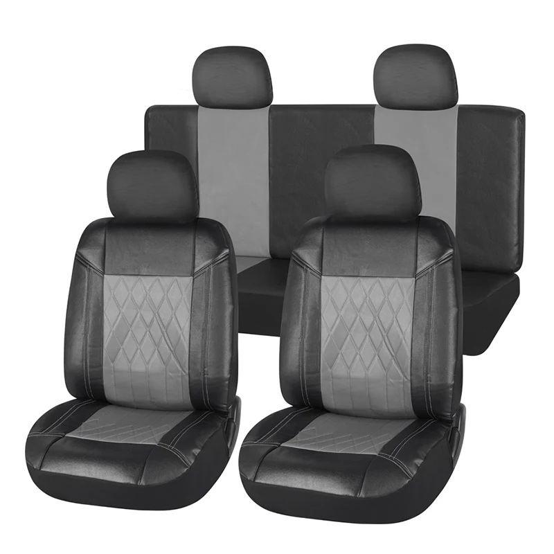 BLACK STITCH 2X DOOR HANDLE LEATHER COVERS FOR CHRYSLER CROSSFIRE 03-08 STYLE 2