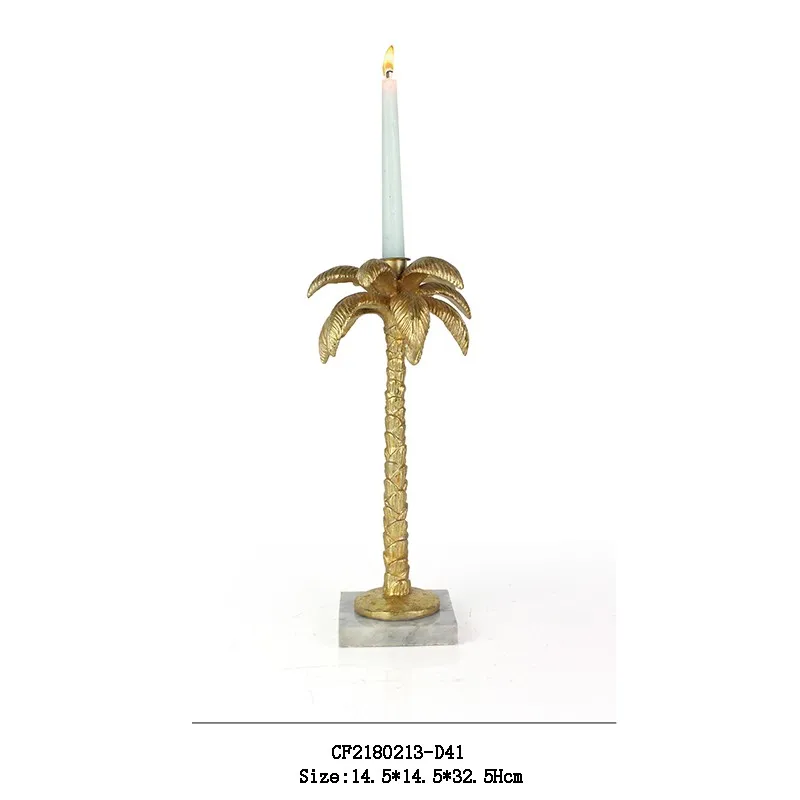 Resin Coconut Tree Candle Stick  Candle Holder weddings Marble Base supplier