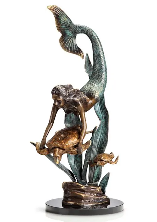 bronze mermaid water fountain