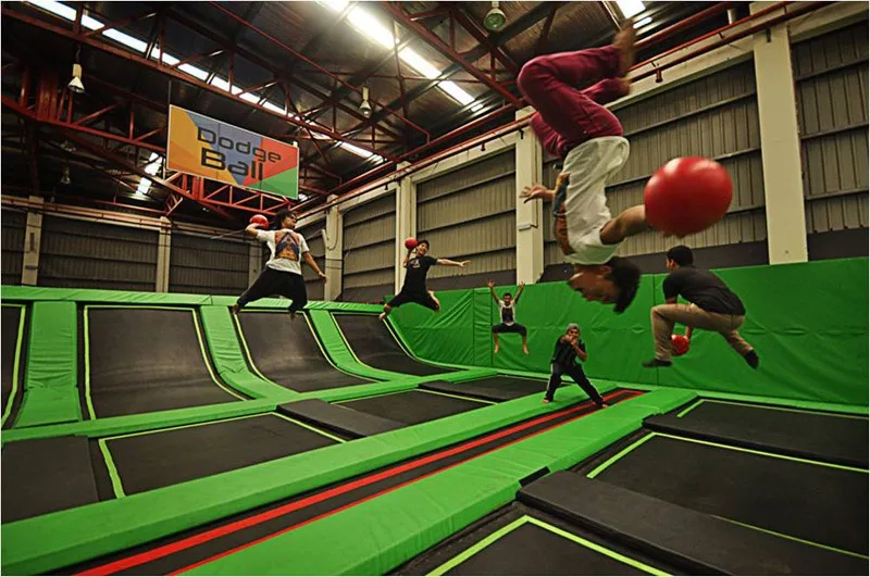 outdoor trampoline with roof