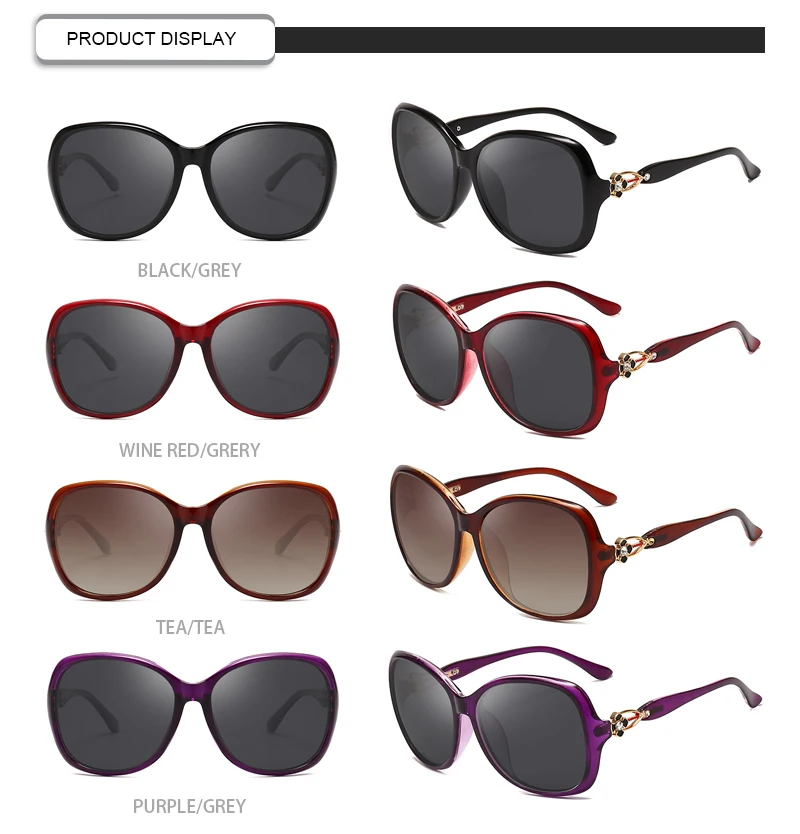 High Quality Four-leaf Clover Diamond Temple Round Frame Designer Women Sunglasses