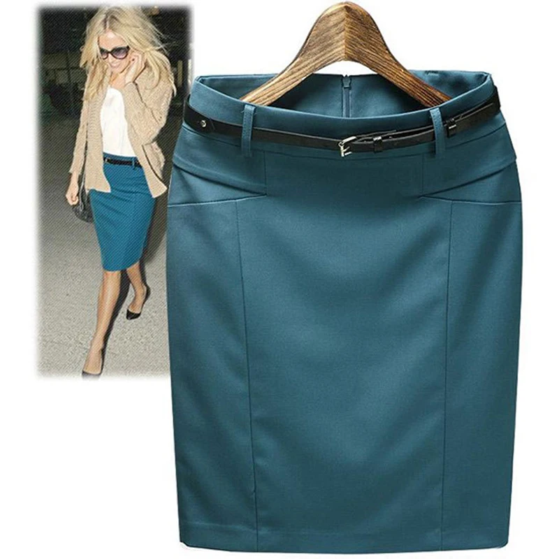 Plus Size XXXL short saias femininas 2016 Summer High Waist Formal Pencil Skirts Womens Office Wear